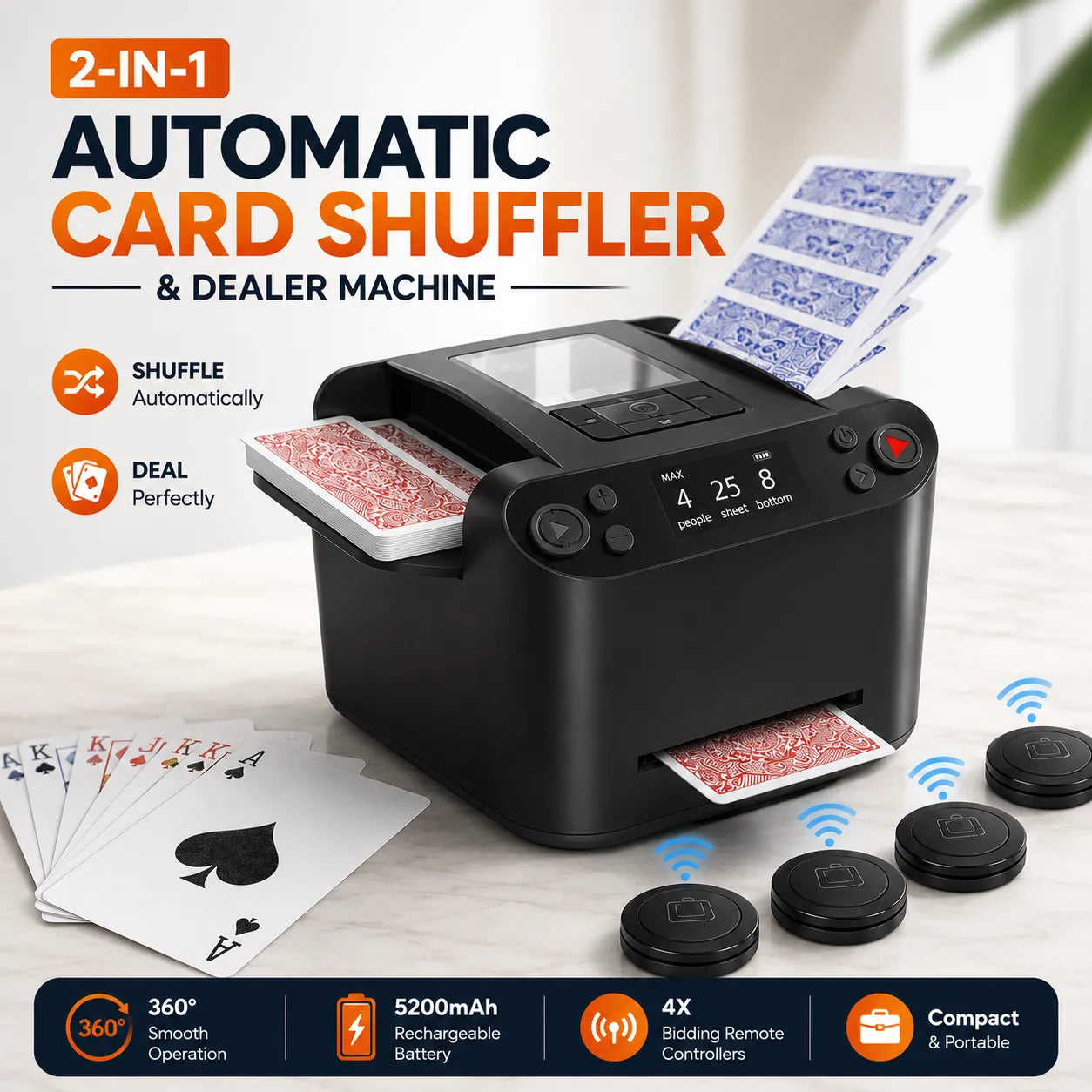 Automatic Card Shuffler &amp; Dealer Machine